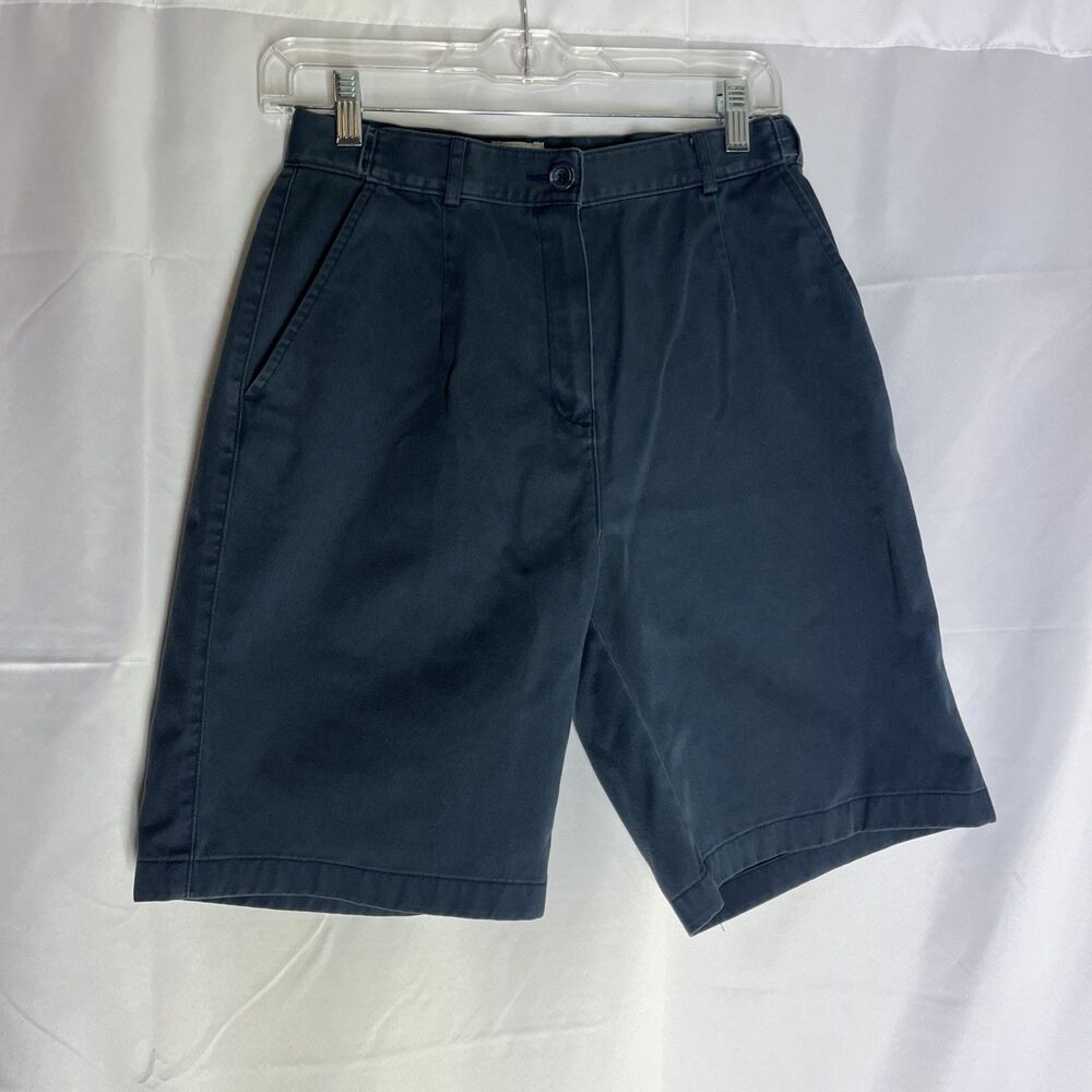 L.L. Bean Chino Shorts Womens Size 6 Favorite Fit Navy Classic 100% Cotton